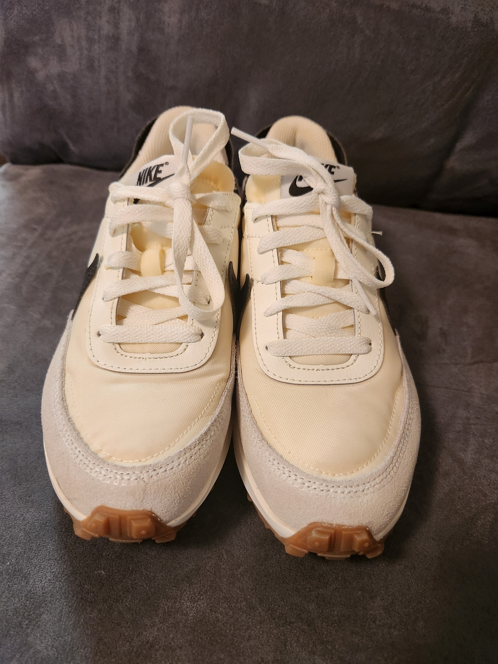 Nike Women's Cream and Black Sneakers